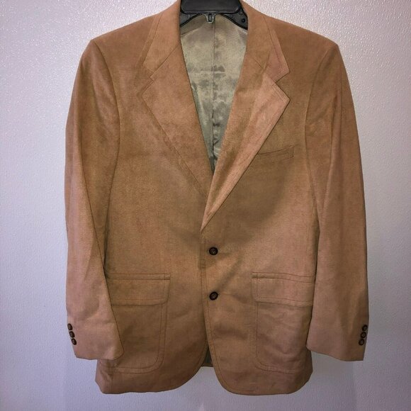 VTG Kingsridge Mens Size 37 Brown 2 Button Front Pockets Suit Sport Jacket Coat - Picture 3 of 13